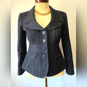 NANETTE LAPORE Black Fitted Cotton Women's Blazer. Size 4